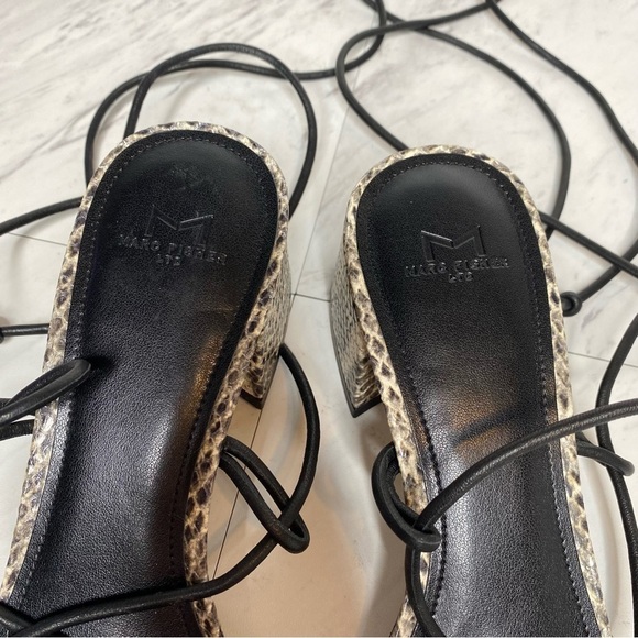 Marc Fisher Jacinda Lace Up Snake Heeled Sandal 8.5 M - Picture 11 of 13